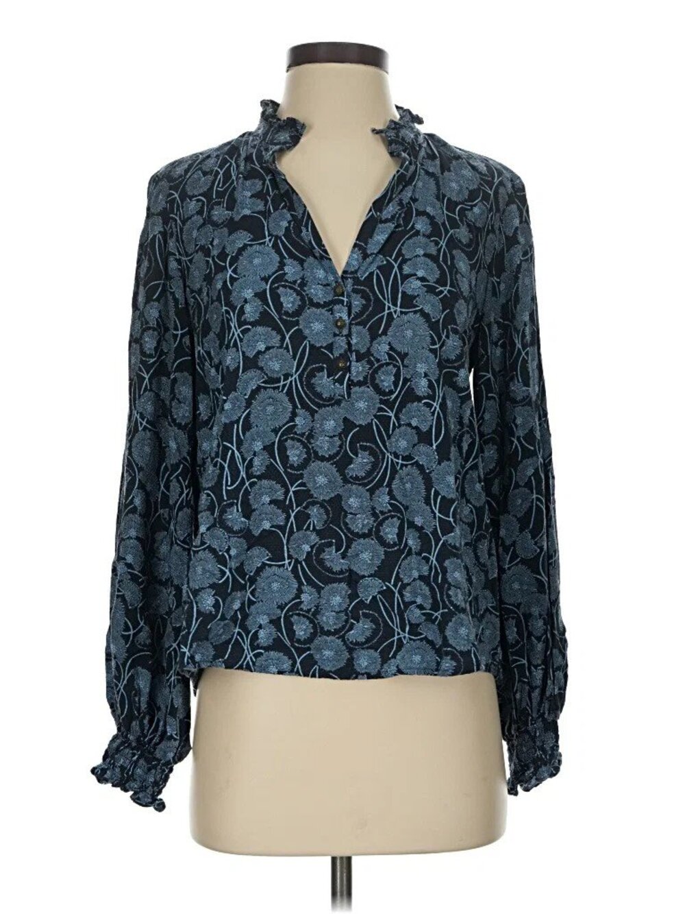 C100 By Anthropologie Henley Peasant Blouse